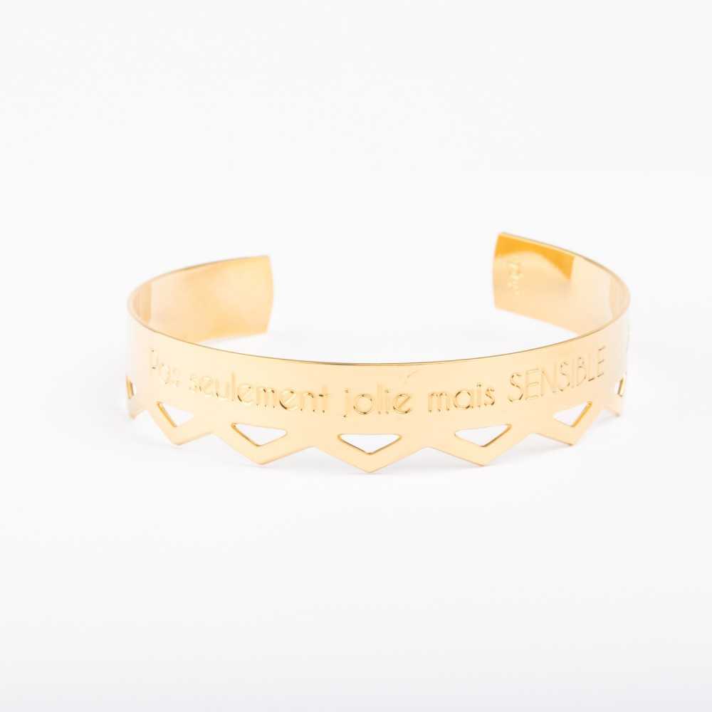 Bracelet - Jonc - Couronne - Plaqué or - QUI-SUIS-JE