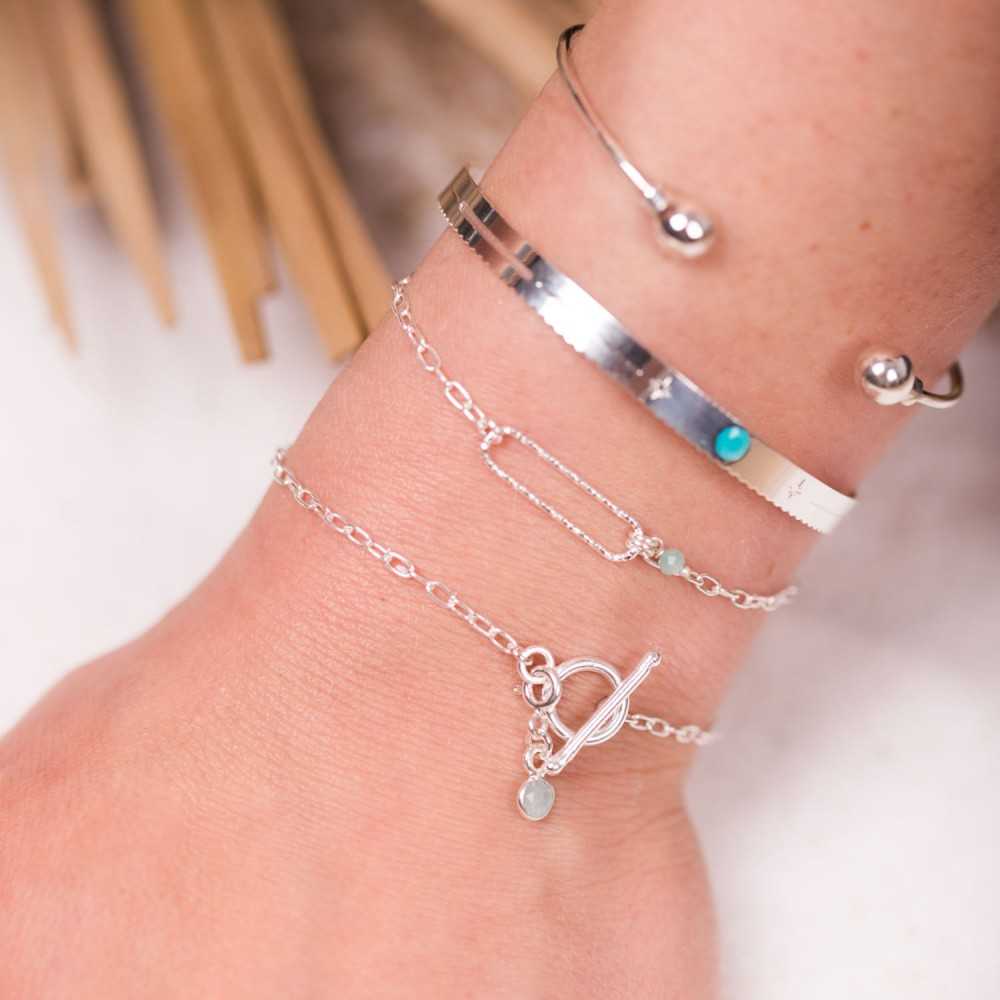 Bracelet - Charm - Amazonite - Argent - MIA