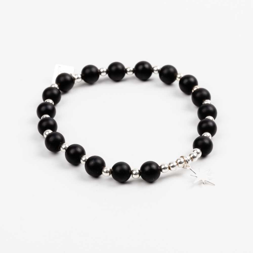 Bracelet - Pierre - Onyx - Argent - MAYA