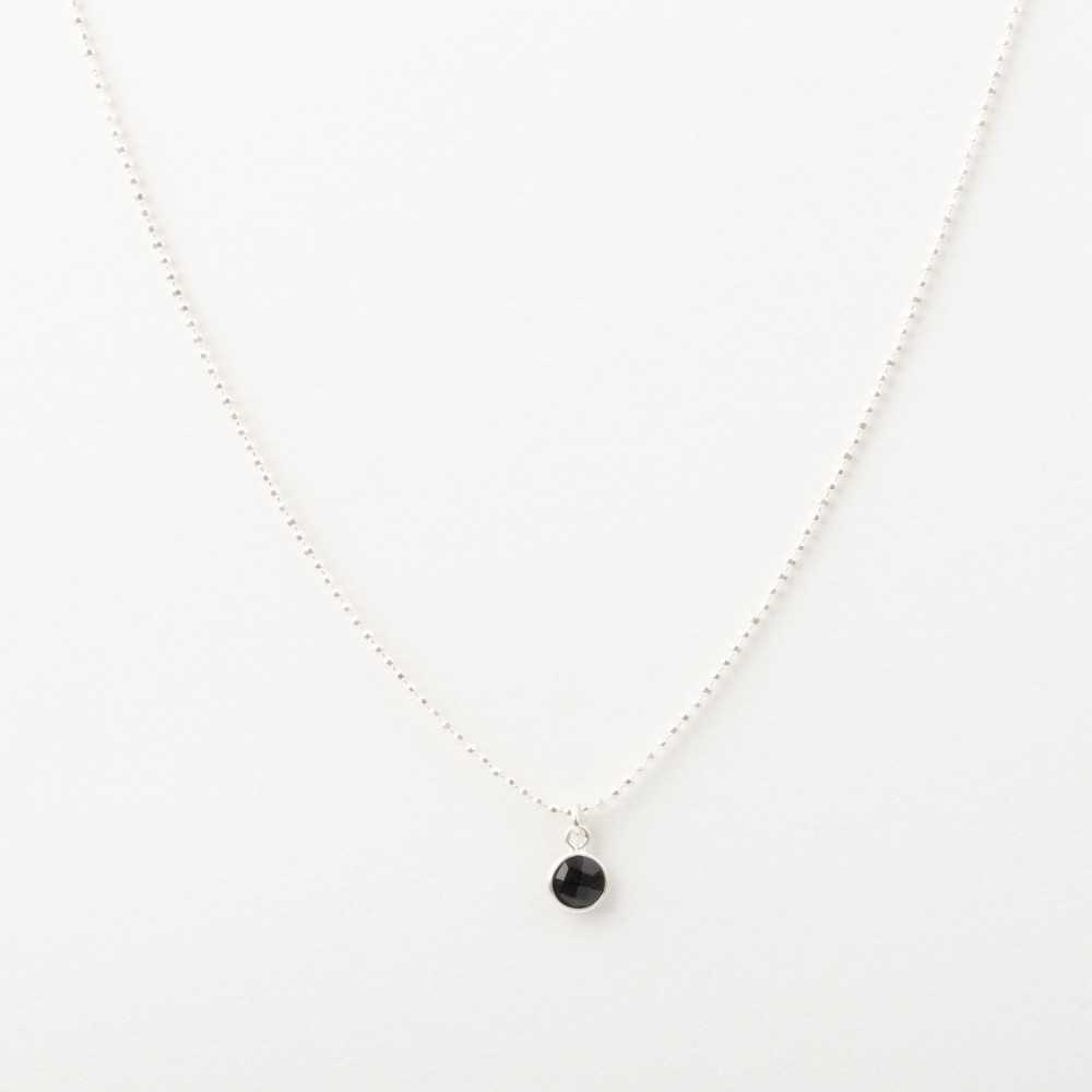 Collier - Chaîne diamantée  - Onyx - Argent - NINA