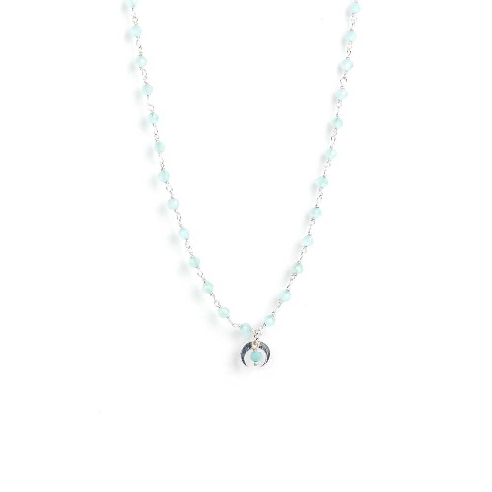 Collier - Chaîne douceur - Lune - Amazonite - Argent - ESSENTIELS