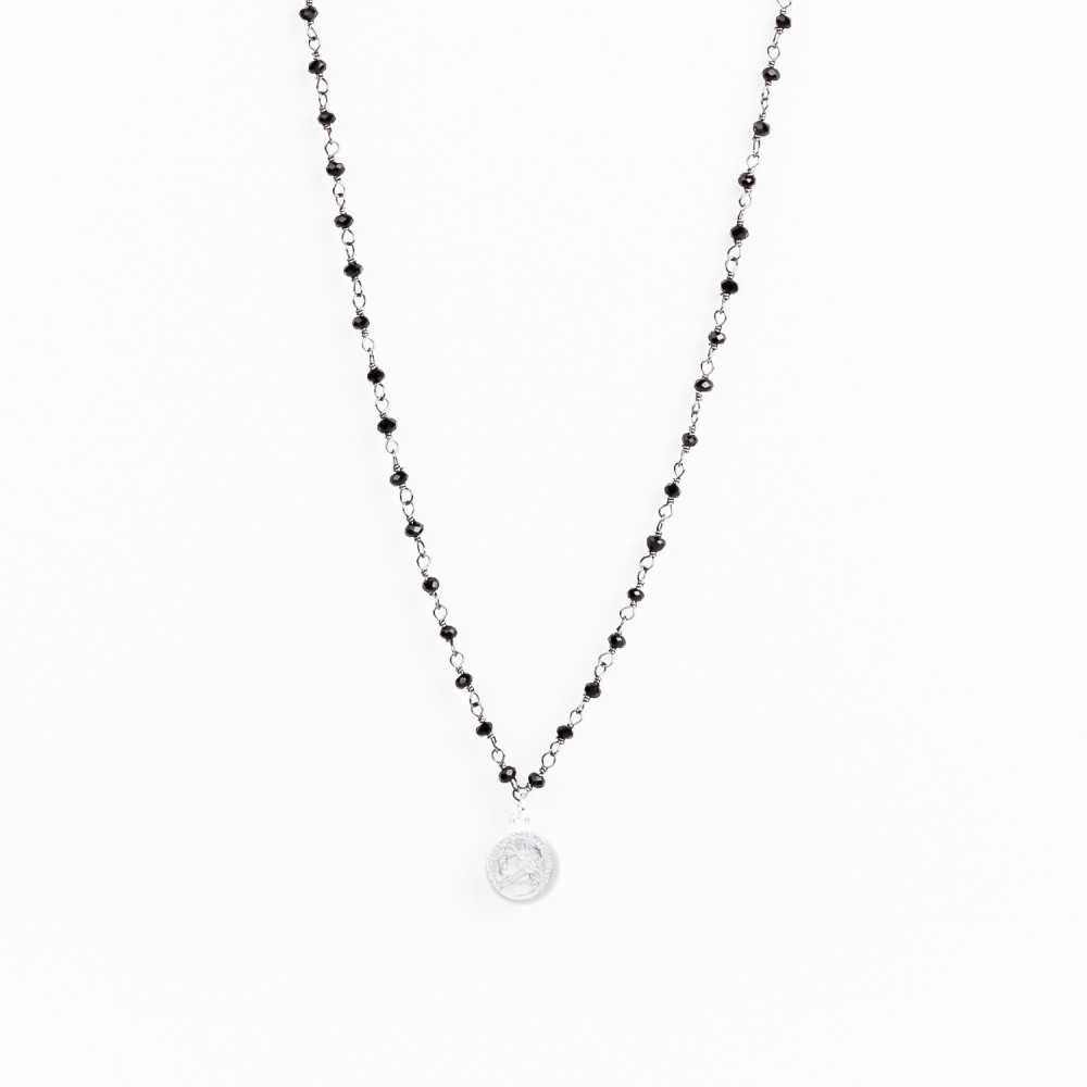 Collier - Finesse - Cesar - Onyx - Argent - ESSENTIELS