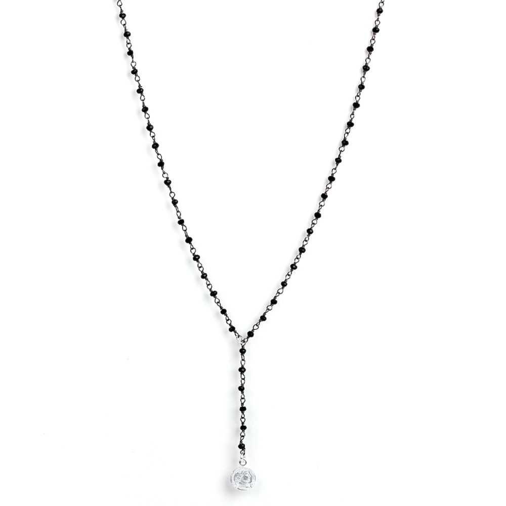 Collier - Finesse - César - Onyx - Argent - ESSENTIELS