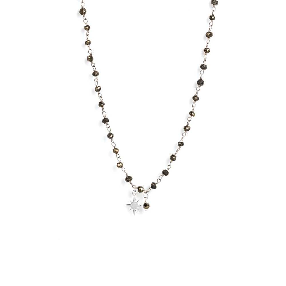 Collier - Chaîne douceur - Étoile du nord - Pyrite - Argent - ESSENTIELS