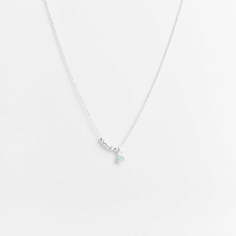 Collier - Chaine diamantée - Amazonite - Argent 925 - ISA