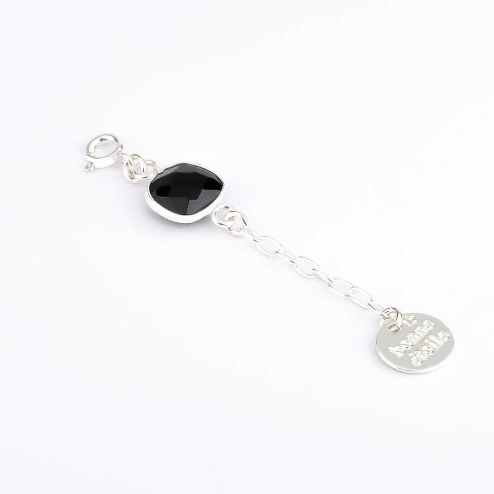 Charm - Interchangeable - Carré - Onyx - Argent - MIA