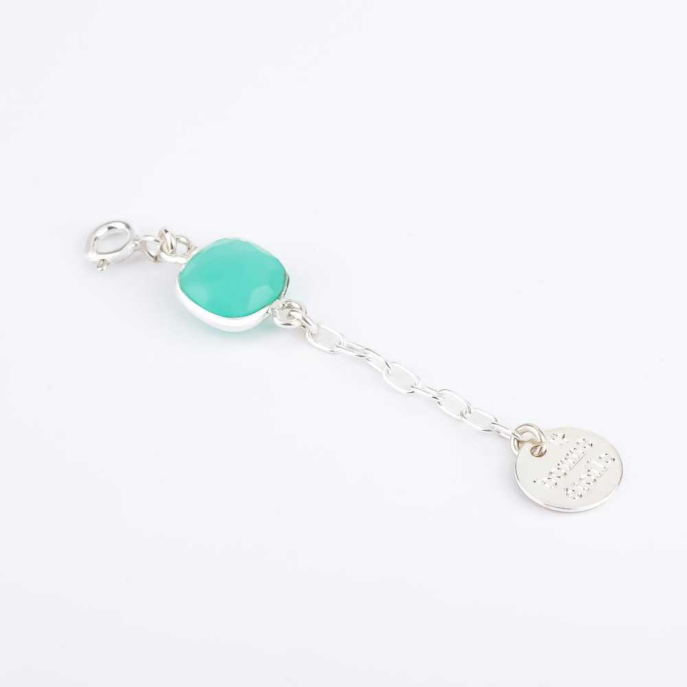 Charm - Interchangeable - Carré - Amazonite - Argent - MIA