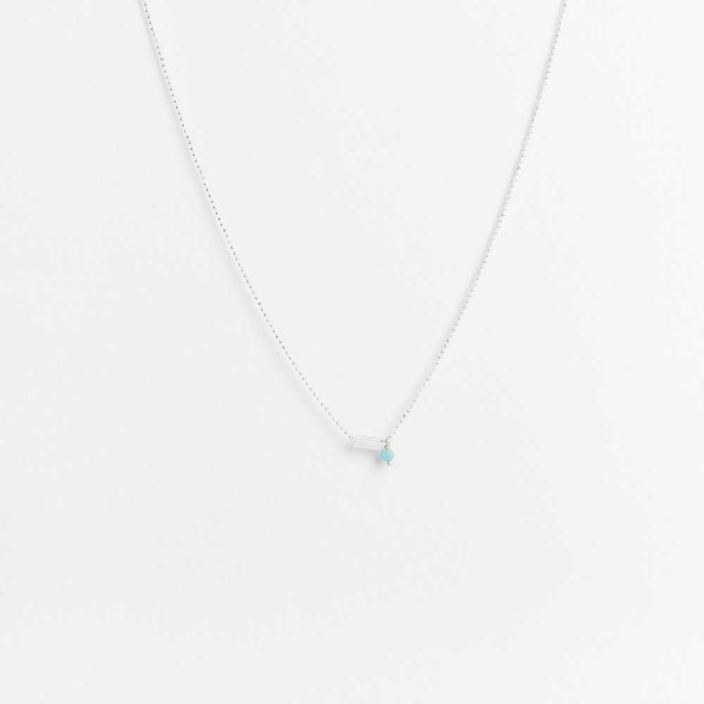 Collier - Chaine diamantée - Amazonite - Argent 925 - LAURY