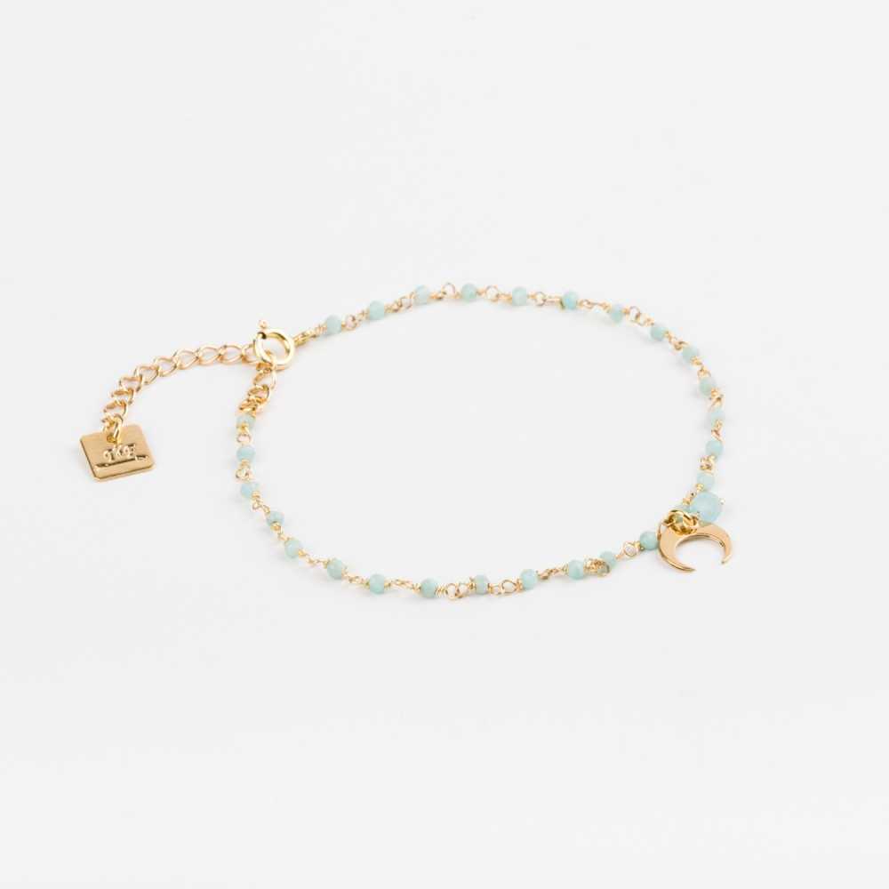 Bracelet - Finesse - Lune - Amazonite - Plaqué or - ESSENTIELS