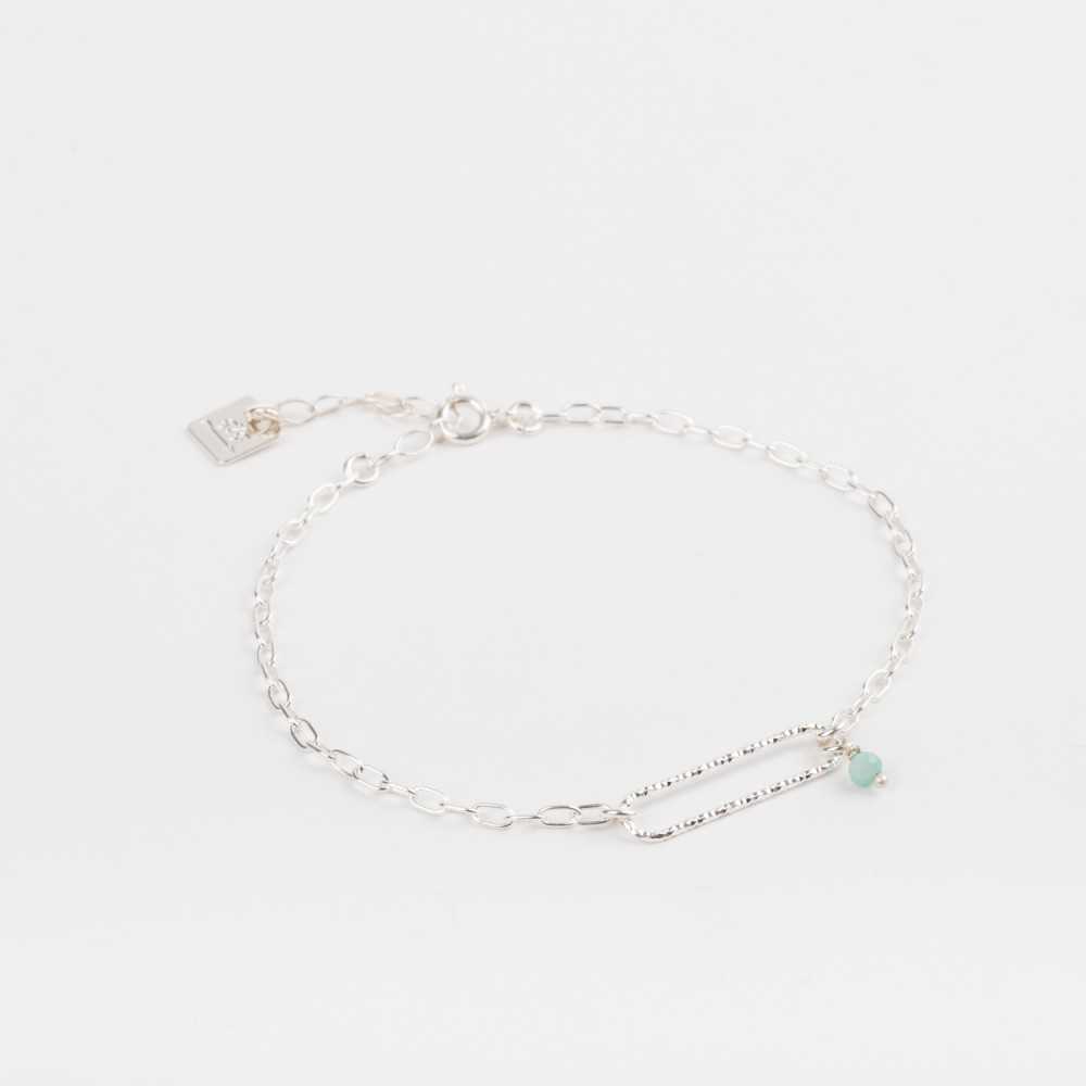 Bracelet - Maillon diamanté - Amazonite - Argent - LILY