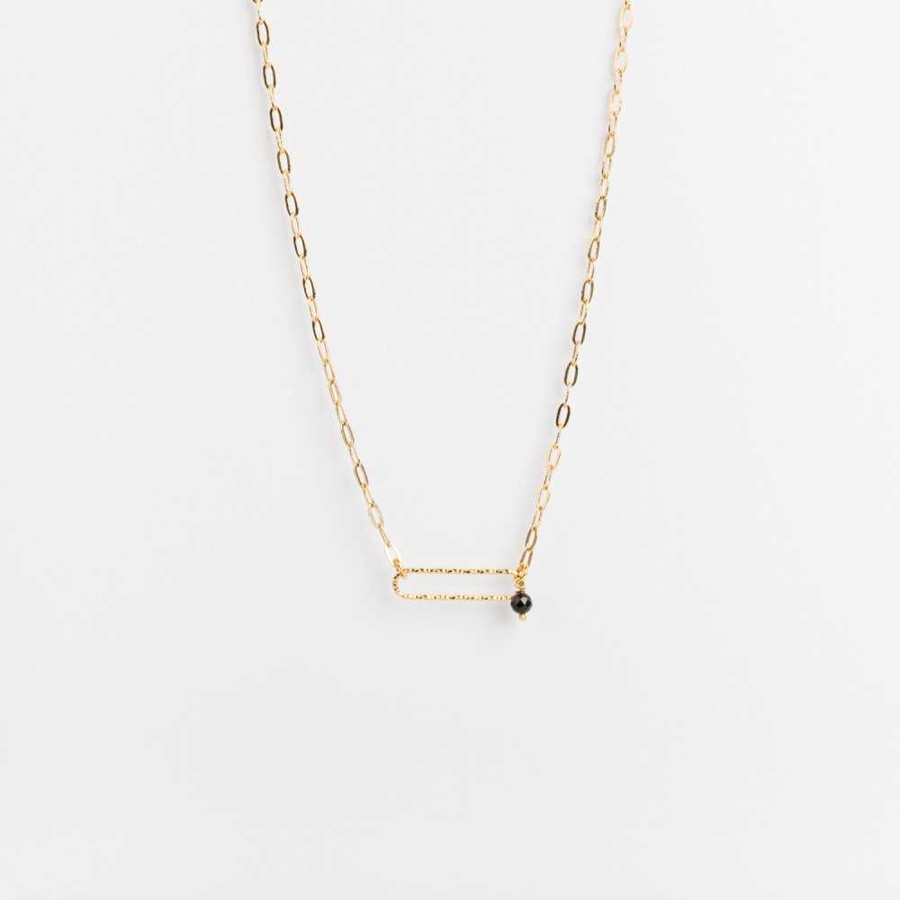 Collier - Maillon - Onyx - Plaqué or - LILY