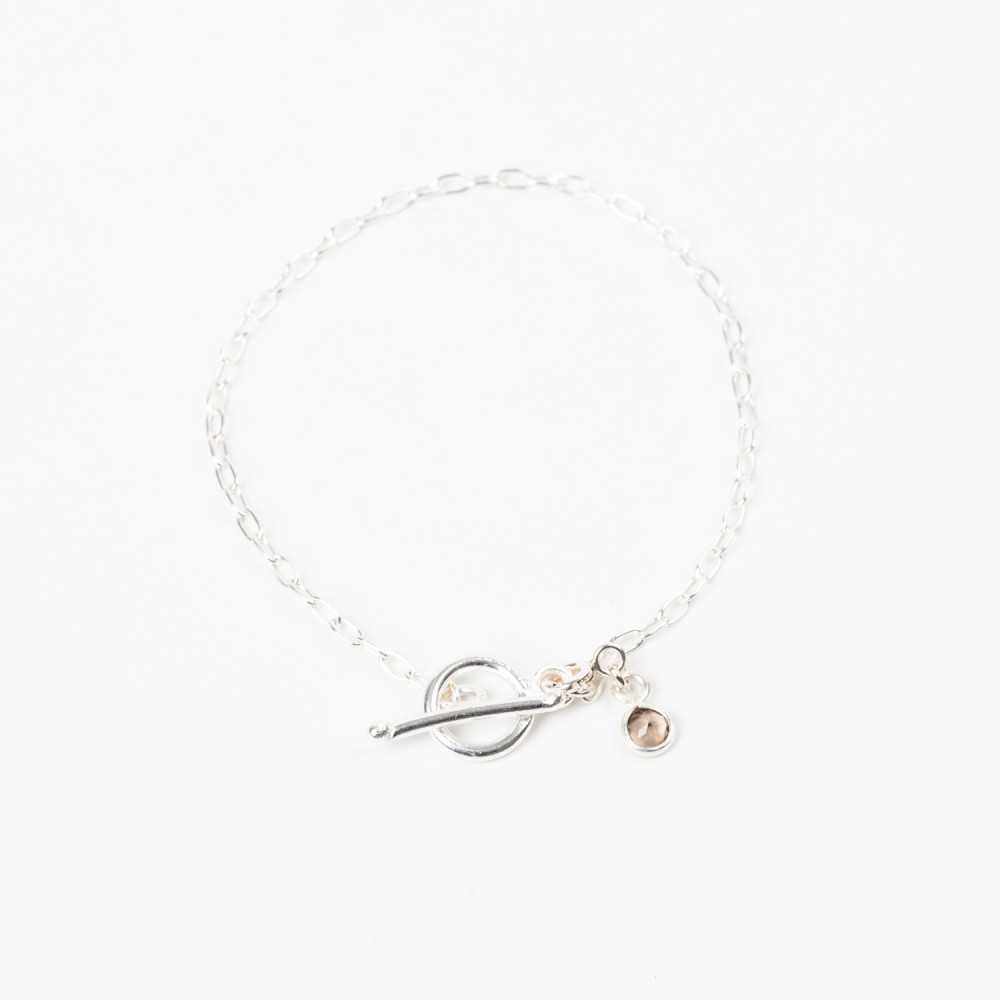 Bracelet - Charm - Quartz Fumé - Argent - MIA