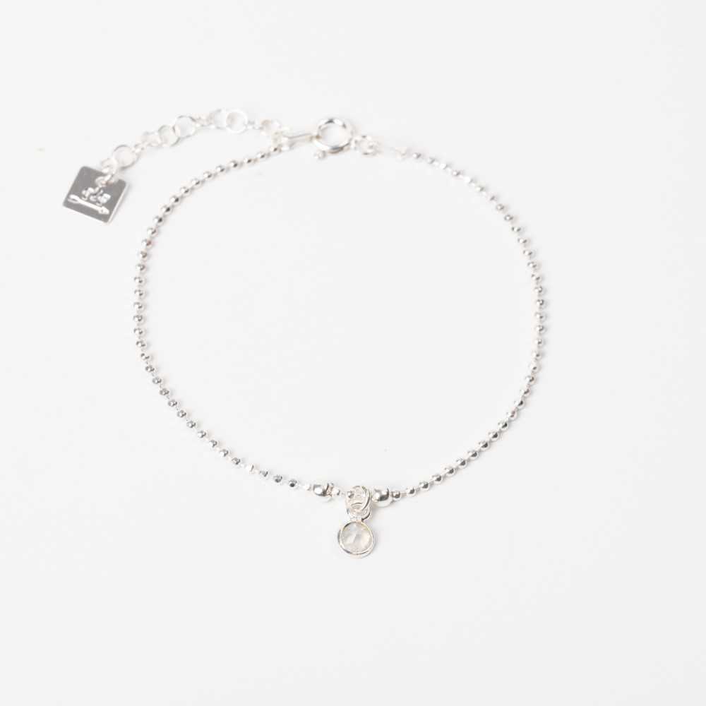 Bracelet - Chaine diamantée - Pierre de Lune - Argent - NINA