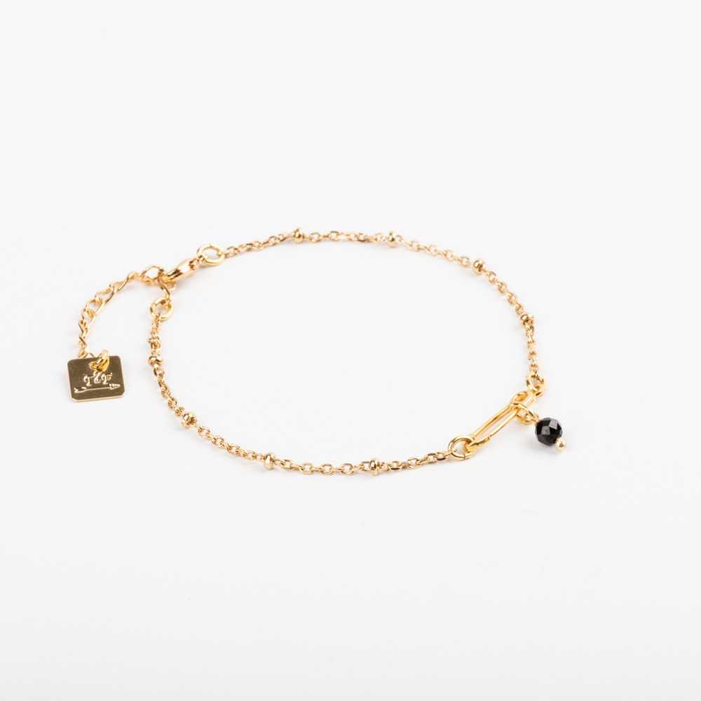 Bracelet - Épingle - Onyx - Plaqué or - VALENTINE