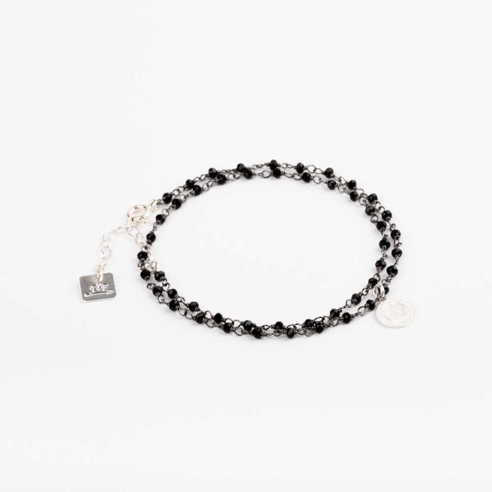 Bracelet - Double rang - César - Onyx - Argent - ESSENTIELS